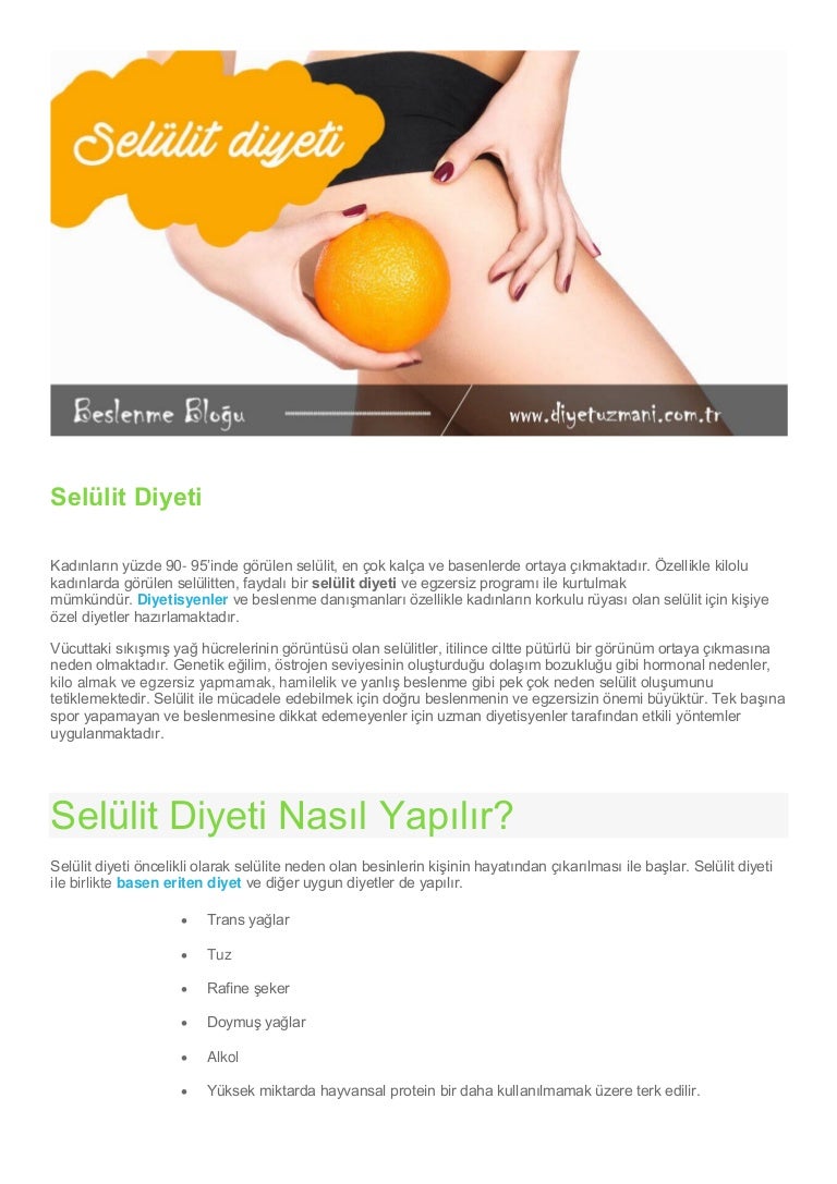 Selülit diyeti Selülit diyeti